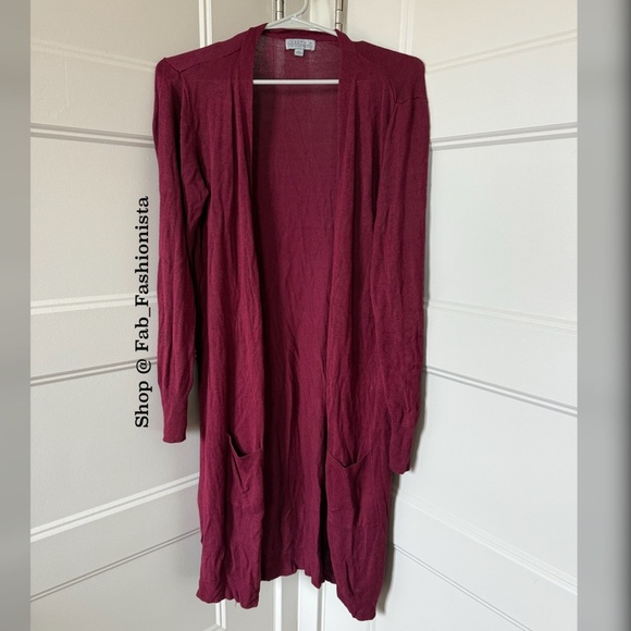 Women's Burgundy Cardigan Sweater - Picture 1 of 12